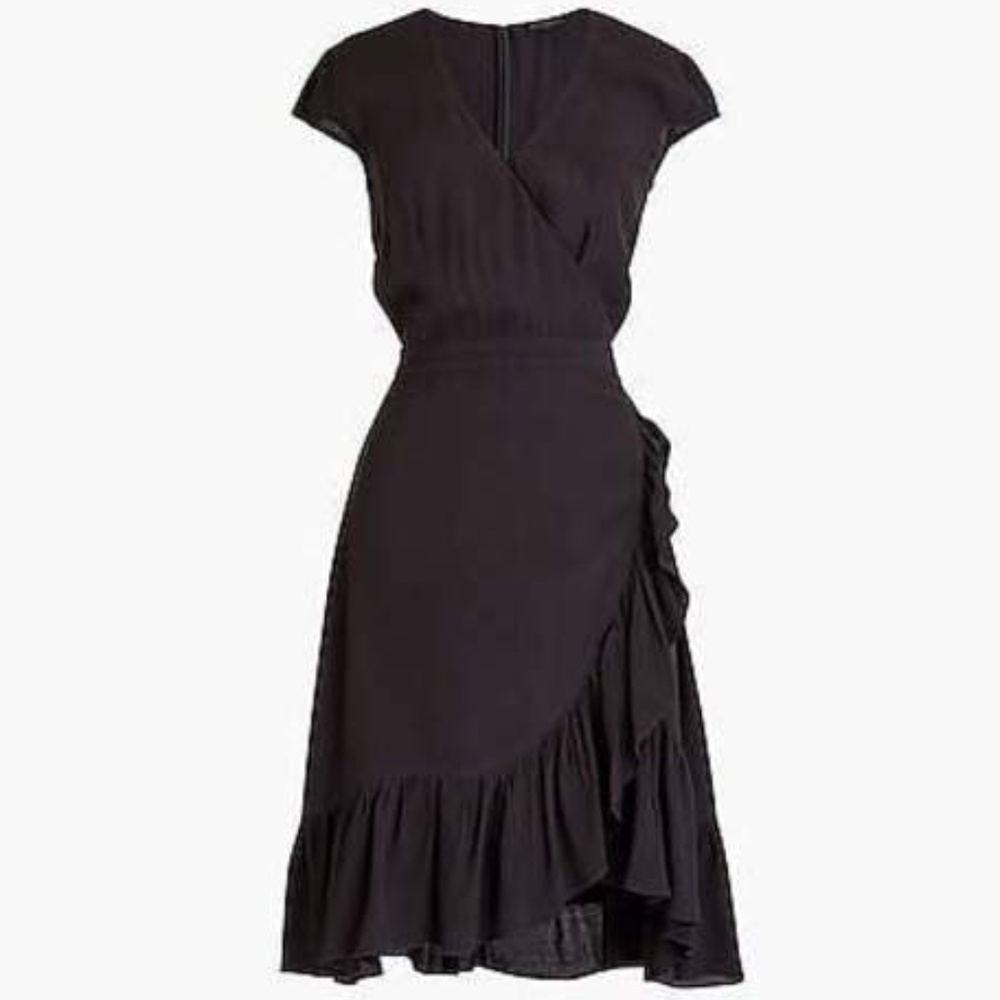 J. Crew Faux Wrap Mini Dress in Drapey Crepe - 10T Tall